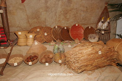 Exposición de las mercancías traidas por la carabela Pinta desde América..