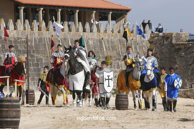 Torneo de justas, tiro de venablos y derribo del estafermo en la playa de Ribeira. Fiesta de la arribada - Baiona. 
