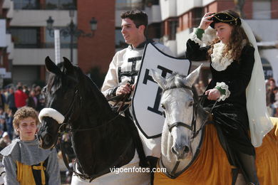 Torneo de justas, tiro de venablos y derribo del estafermo en la playa de Ribeira. Fiesta de la arribada - Baiona.