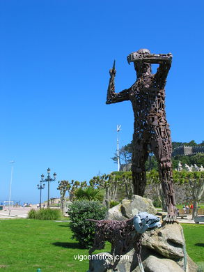 Monumento al cazador (1988 - Manuel Quintas) - Baiona. 