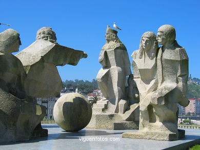 Monumento Encuentro entre dos Mundos (1993 - Marg�n Picallo) - Baiona. 
