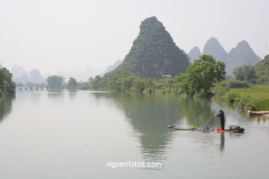 Paisagens rio Yulong. Guilin 