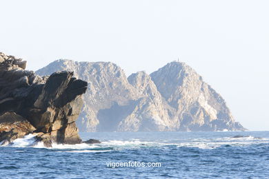 Vistas de las Islas Cíes desde el mar.