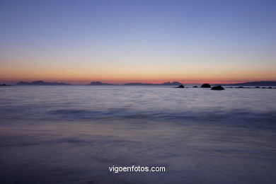 SUNSET & SUNRISE. VIGO BAY. SEA AND LANDSCAPES. FUESTE BEACH