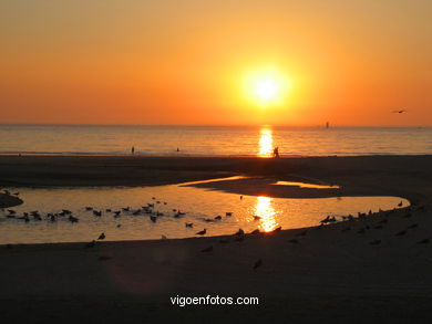 Pôr do sol. Praia América