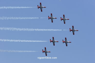 Aerial exhibition. Patrulla Águila, F18..