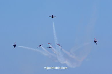 Aerial exhibition. Patrulla Águila, F18..