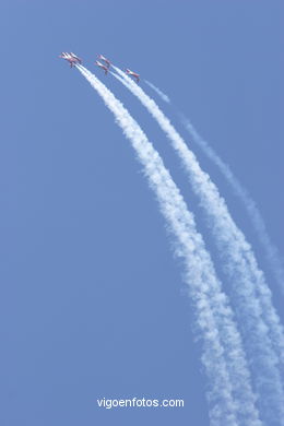 Aerial exhibition. Patrulla Águila, F18..