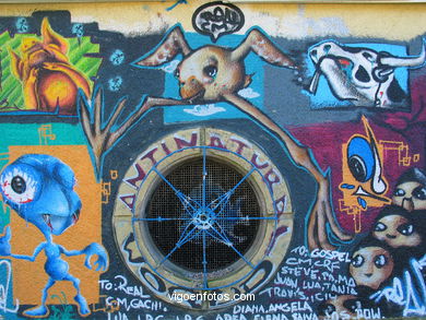 Graffiti en muro (parque del Castro). 