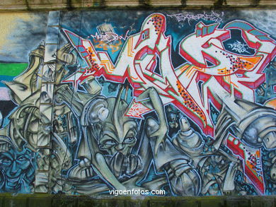 Graffiti en muro (parque del Castro). 