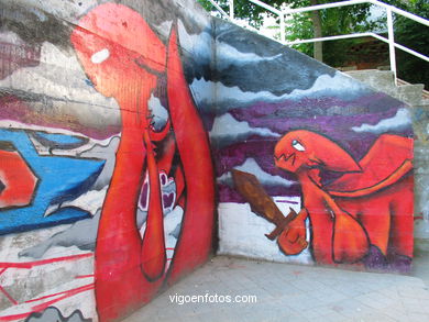 Graffiti en calle San Amaro. 