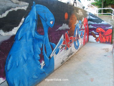 Graffiti en calle San Amaro. 
