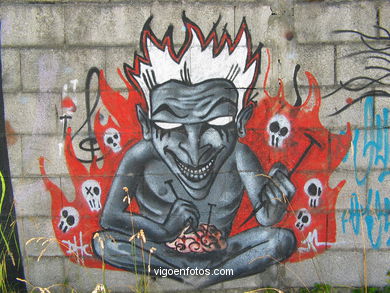 Graffiti en camino Finca de Aires (S�rdoma). 