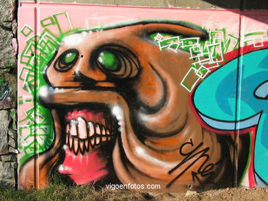Graffiti en el paseo de Bouzas. 