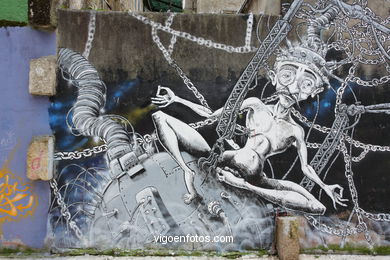 Graffiti junto a Hern�n Cort�s. 
