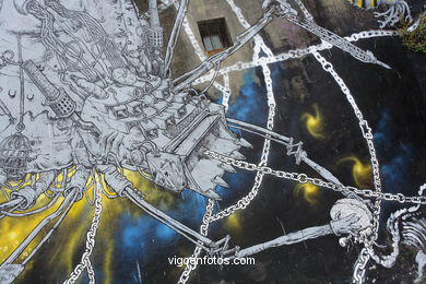 Graffiti junto a Hern�n Cort�s. 