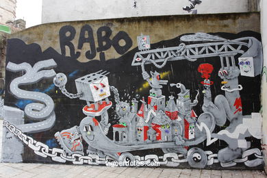 Graffiti junto a Hern�n Cort�s. 