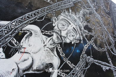 Graffiti junto a Hern�n Cort�s. 