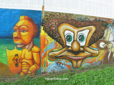 Graffiti en el paseo del r�o Lagares. 