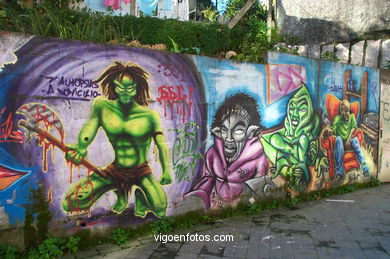 Graffiti en muro (detr�s colegio Maristas). 