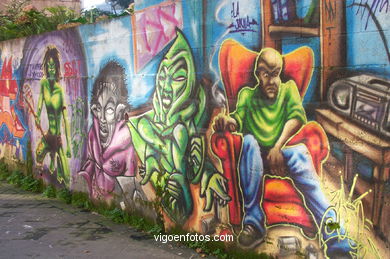 Graffiti en muro (detr�s colegio Maristas). 