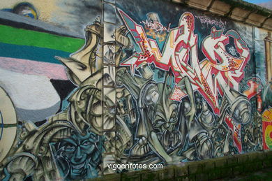 Graffiti en muro (parque del Castro). 