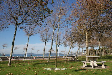 Arboleda y jardines de la playa de Samil (Vigo).