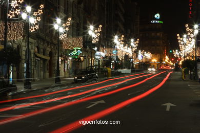Vigo en Navidad. Iluminaci�n navide�a en las calles de Vigo.. 