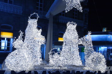 Vigo en Navidad. Iluminaci�n navide�a en las calles de Vigo.. 