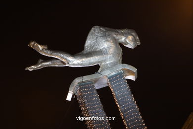 Vigo en Navidad. Iluminaci�n navide�a en las calles de Vigo.. 