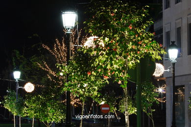 Vigo en Navidad. Iluminación navideña en las calles de Vigo..