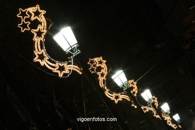 Vigo en Navidad. Iluminación navideña en las calles de Vigo..