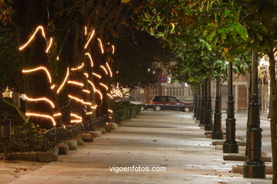 Vigo en Navidad. Iluminación navideña en las calles de Vigo..