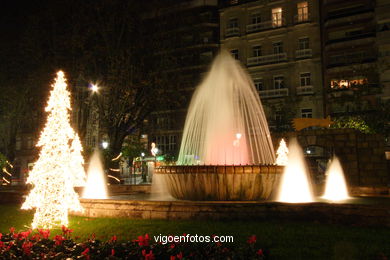 Vigo en Navidad. Iluminación navideña en las calles de Vigo..