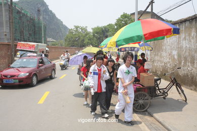 Ruas e ambiente da Guilin . 