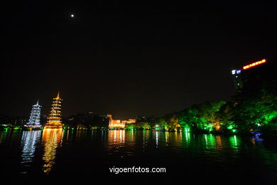 Pagodas in Lake Shanshu..