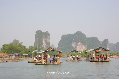 Tour boat bamboo. 