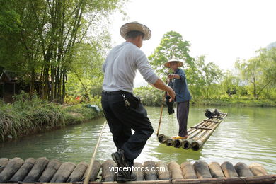 Tour boat bamboo. 