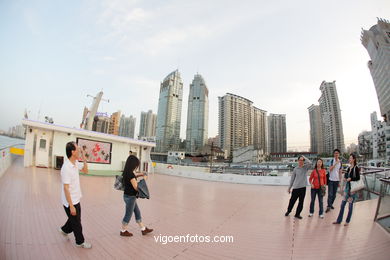 Wolkenkratzer. Skyline Shanghai. 