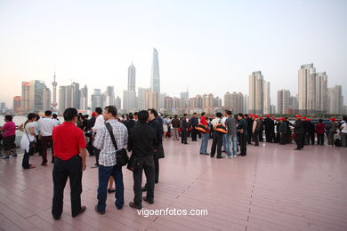 Wolkenkratzer. Skyline Shanghai. 