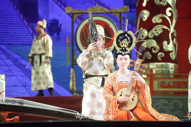 Traditionelle Tanz-Spektakel in China.