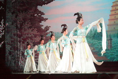 Traditionelle Tanz-Spektakel in China.