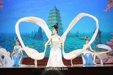 Traditionelle Tanz-Spektakel in China.