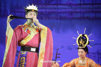 Traditionelle Tanz-Spektakel in China.