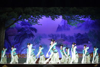 Traditionelle Tanz-Spektakel in China. 