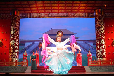 Traditionelle Tanz-Spektakel in China.
