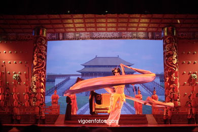 Traditionelle Tanz-Spektakel in China.