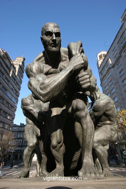 MONUMENTO AL TRABAJO. ESCULTURAS Y ESCULTORES. VIGO