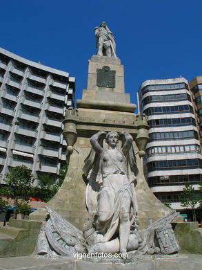 MONUMENT TO RECONQUIST. SCULPTURES AND SCULPTORS. VIGO