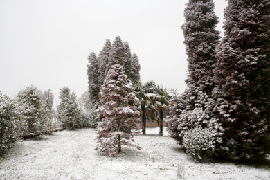 SNOW IN VIGO. CUVI AND MOUNTAINS.